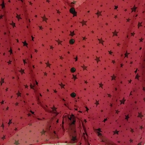 Sheer button up crop top - Picture 2 of 5